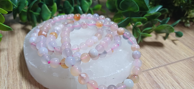 Flower Agate 6mm Bracelet 
