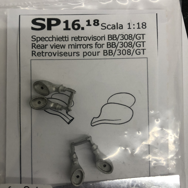 Rückspiegel Ferrari BB 308 für 1:18 Modelle Tron