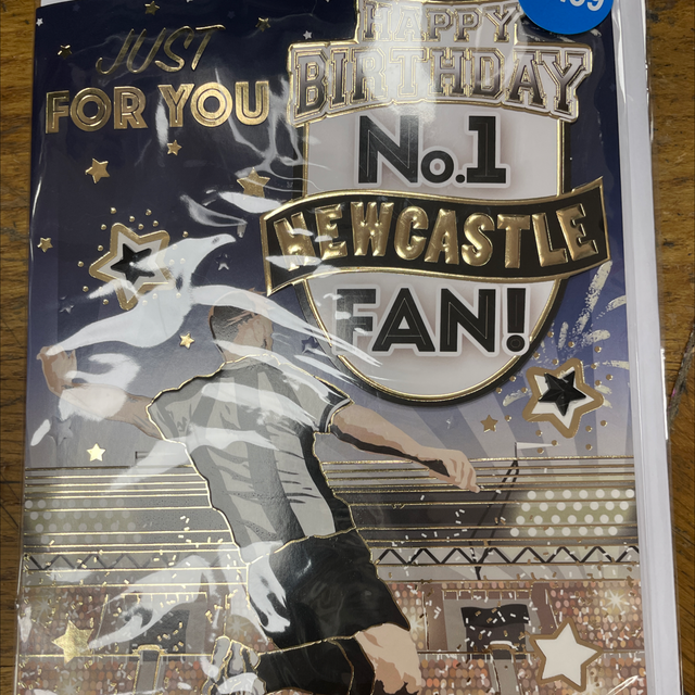 No 1 Newcastle fan birthday card