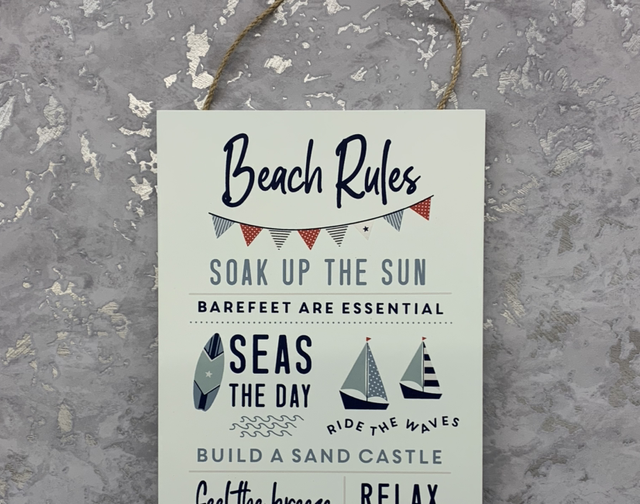 Beach rules sign