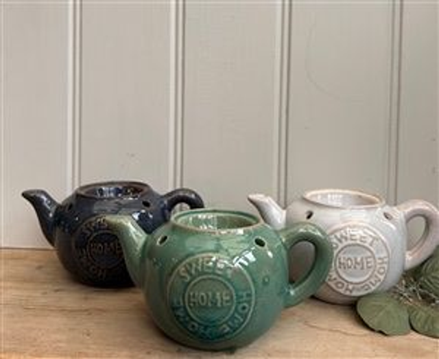 Glazed Ceramic Teapot Tea Light Burner