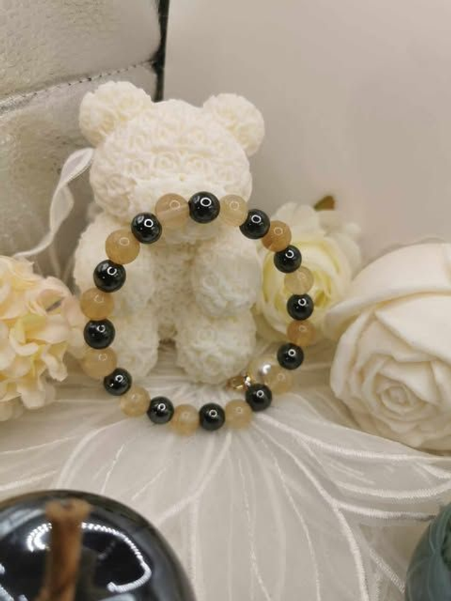 Bracelet Énergétique en Citrine et Hématite