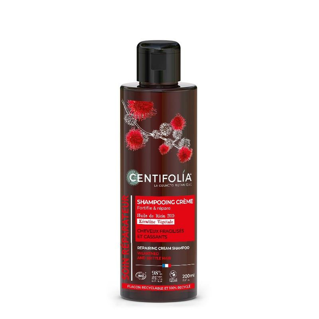 Shampoing Crème Réparateur Bio 200ml | Centifolia - Fortifie &amp; répare les cheveux fragilisés et cassants