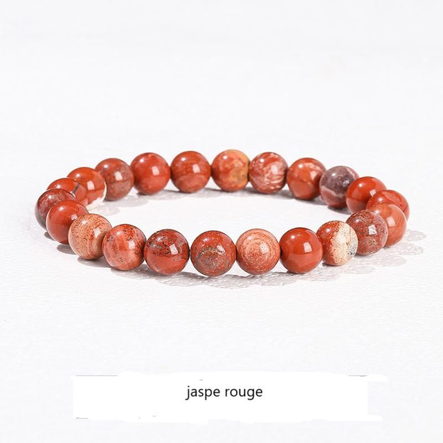 Bracelet en pierre naturelle Jaspe rouge 10MM  