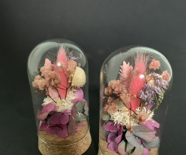 Mini cloche rose x 2