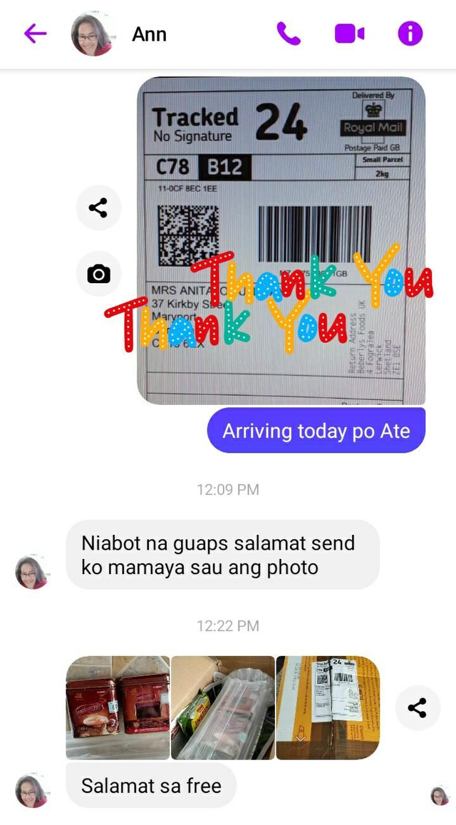 From customer: Mrs O'Sullivan (January 2024)