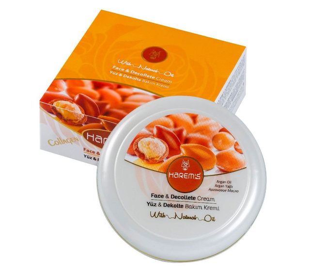 HAREM&#039;S 125ml Krem do Twarzy &amp; Dekoltu OLEJEK ARGANOWY &amp; KOLAGEN