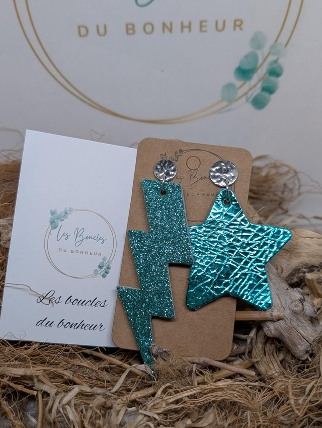 Boucles d&#039;oreilles Asymétrique turquoise as026