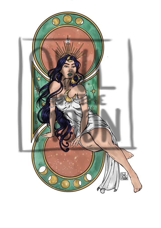 Déesse Art nouveau "Séléne"