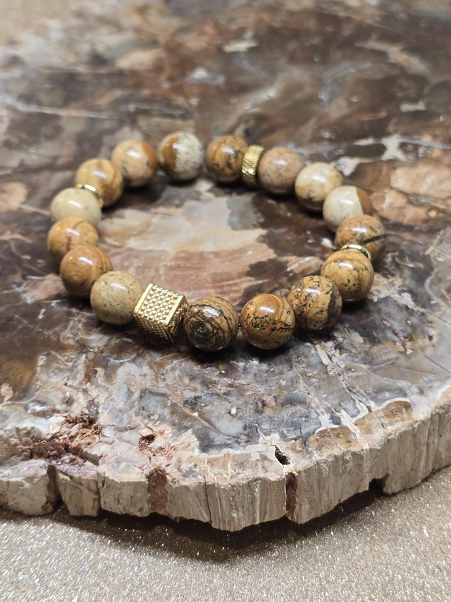 Bracelet Jaspe paysage en 1 cm