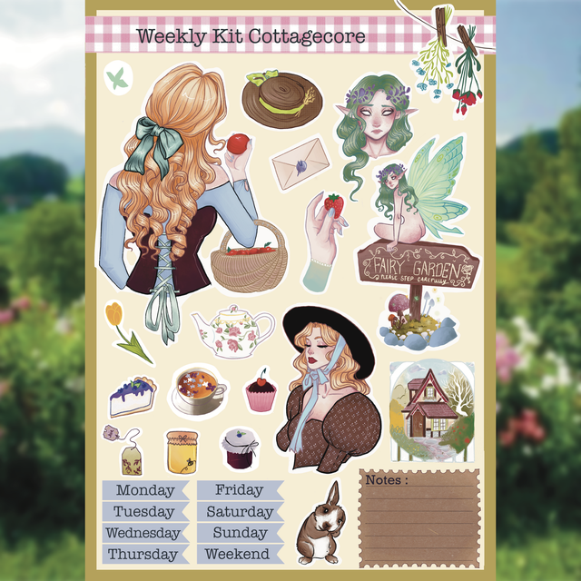 Feuille de stickers | Cottagecore