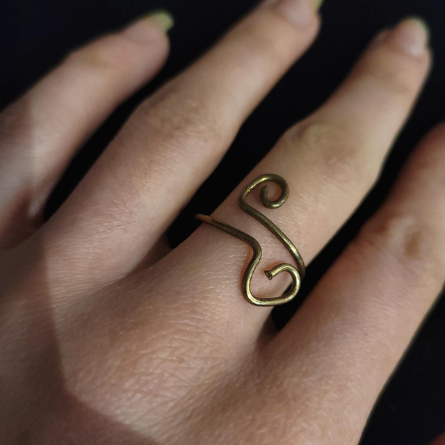 Bronzed Spiral &amp; Heart Ring