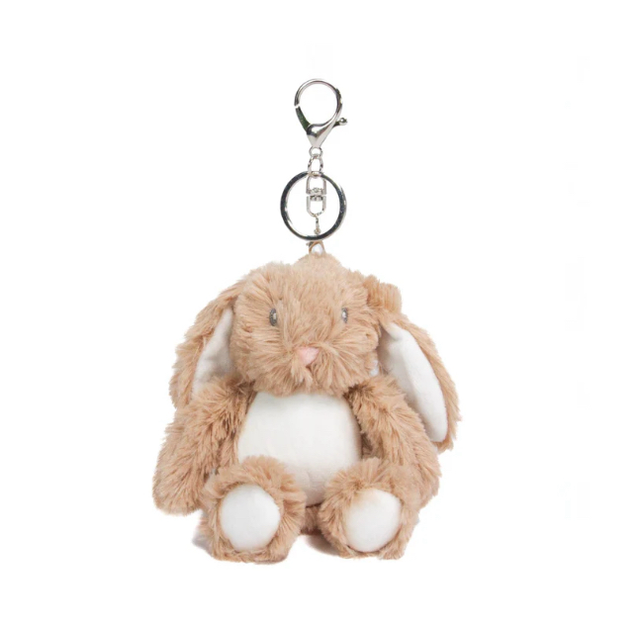 Personalised Keychain/Bag Tag - Plush Bunny - Brown