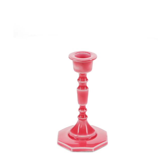 Enamel Candlestick - Vibrant Pink