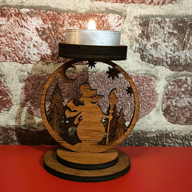 Bougeoir bonhomme de neige