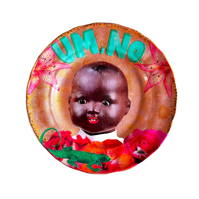 &quot;Um, No&quot; Bronze Upcycled Wall Plate - House of Frisson