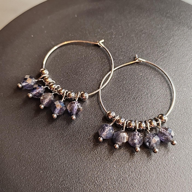Boucles d'oreilles iolite 