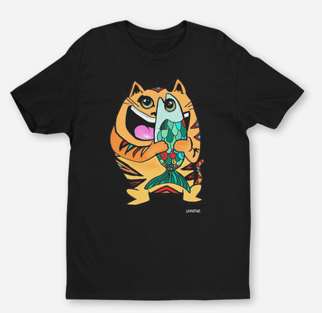 T-SHIRT CHAT FISH-EYE 