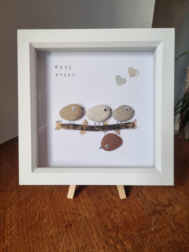 Large framed picture - 'stay weird'. Frame size 19cm x 19cm