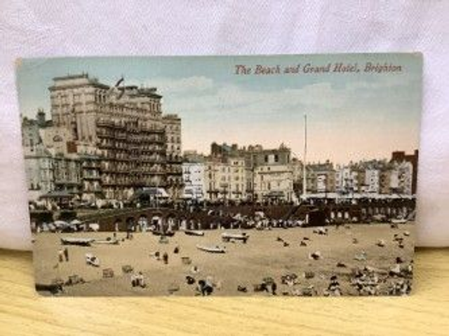 Brighton, The Beach and Grand Hotel, Sussex, Posted 1925 The Brighton Palace Series Our Ref no. R151 £2.50