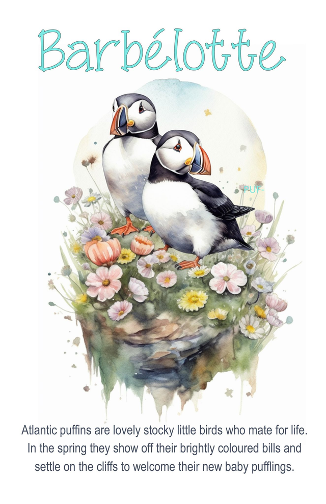 002 TEA TOWEL - PUFFIN [BARBELOTTE] TEA TOWEL