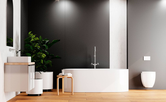 Wandpaneele wasserfest Black Mat 123x280 Schwarz