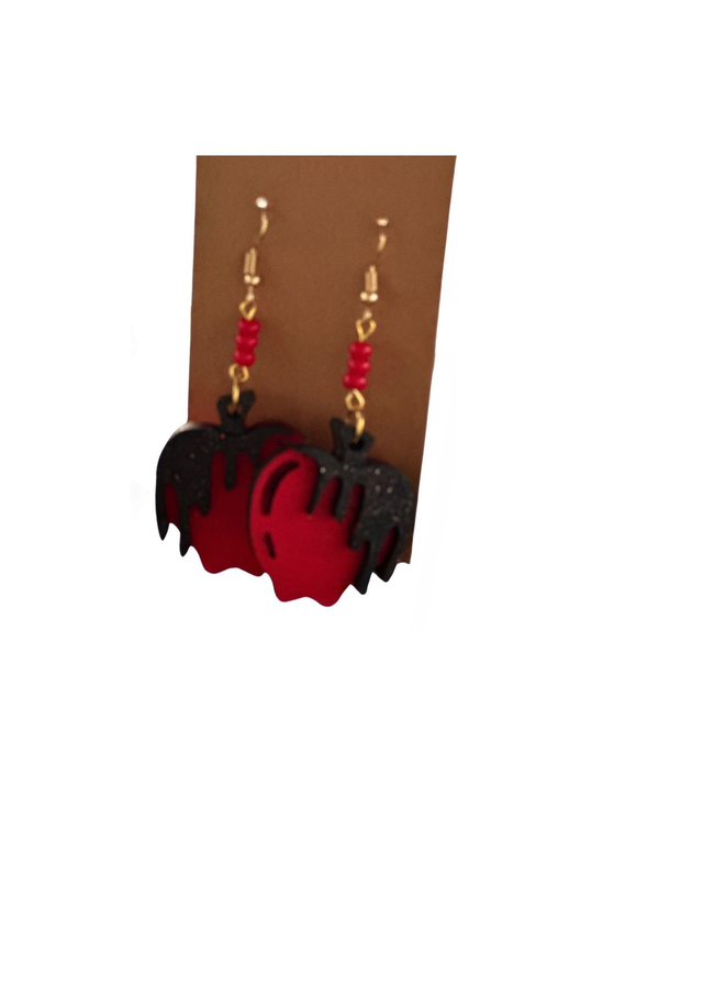 Boucle d'oreille Halloween Pomme empoisonnée,