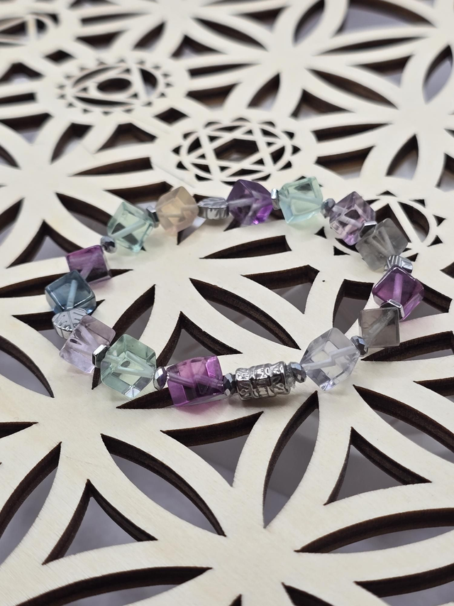 Bracelet Fluorite carré 0,8 cm