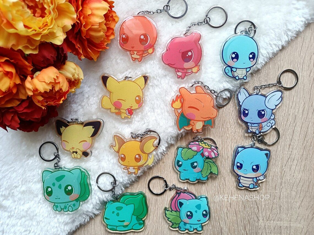 Llavero/Keychain Pokemon (Bulbasaur, Squirtle, Charmander, Pikachu)