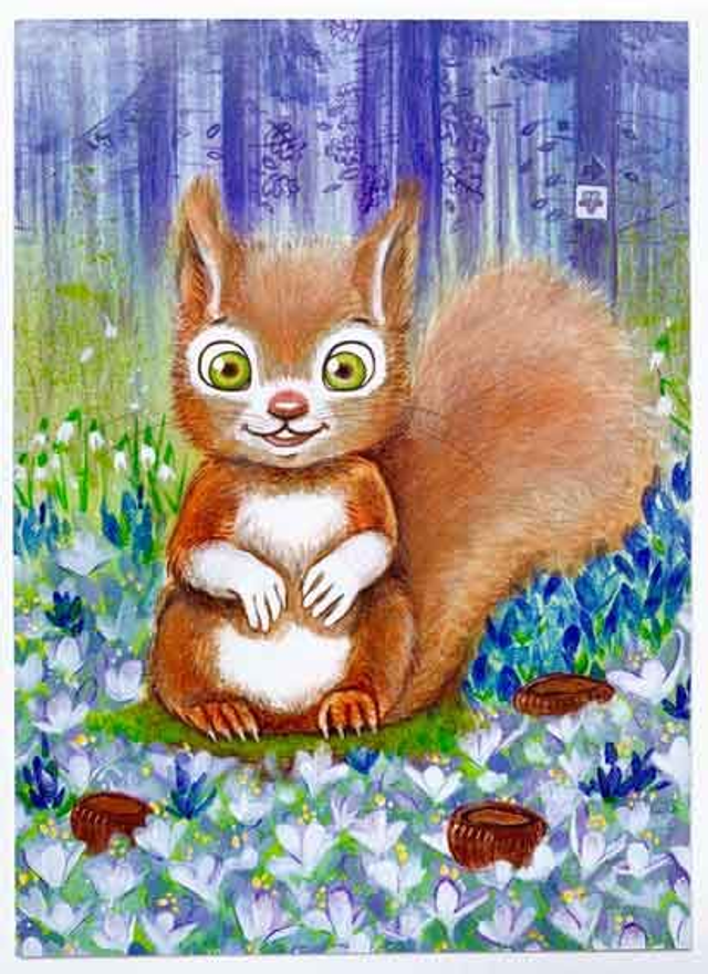 Böhm & Böhm - Postkarte "Doktor Hörnchen" / Postcard "Squirrel MD"