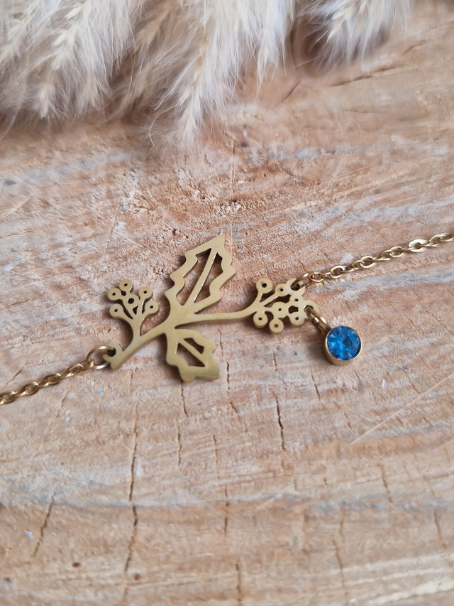 Bracelet "Fleur de Naissance" – Décembre : Houx