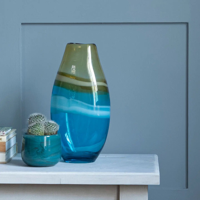 Thorin Hand-Blown Vase Aqua