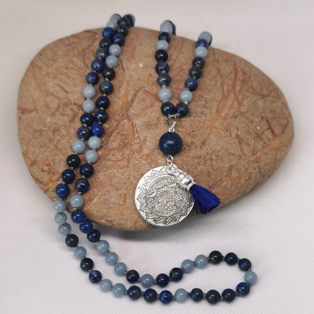 Angelit - Lapislazuli Malakette