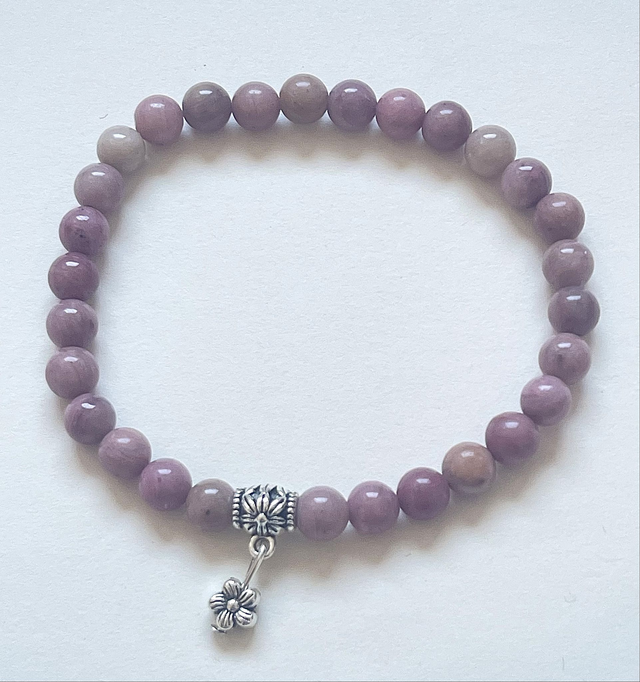 B50- Bracelet agate rose et charms en métal
