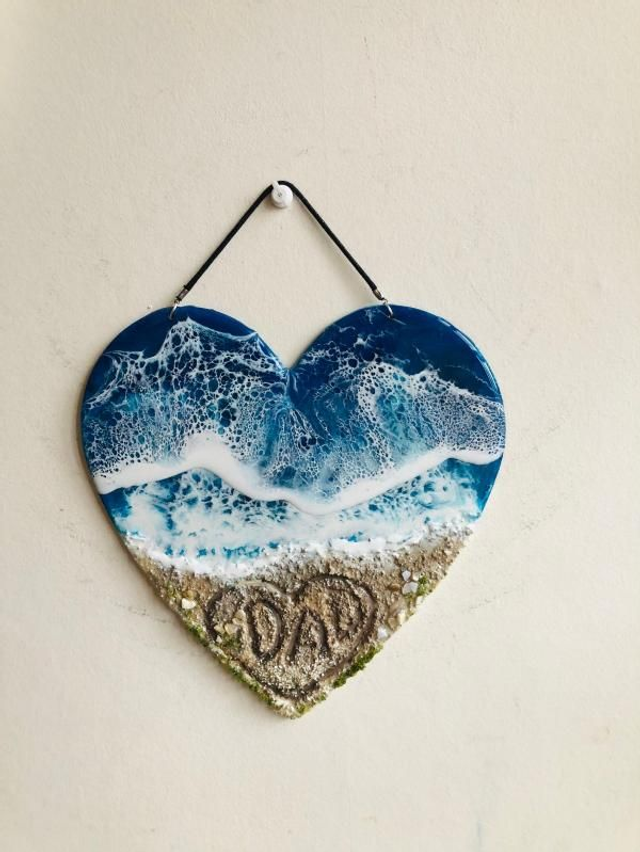Personalised Resin Heart, Father Gift