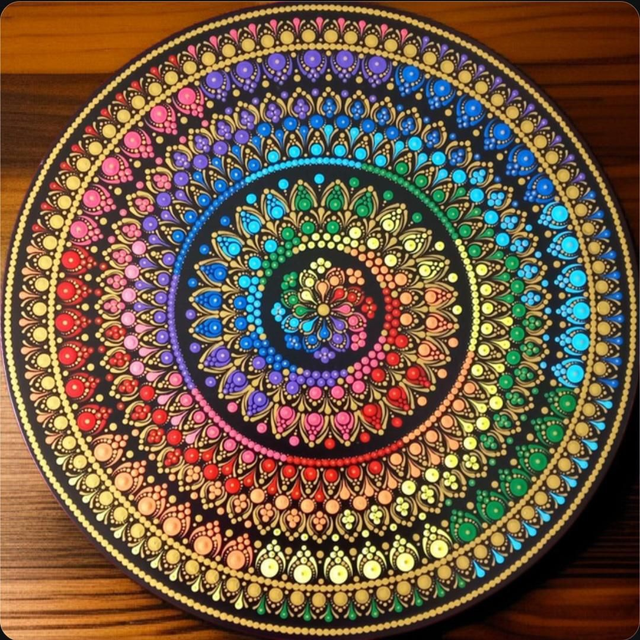 Décoration Murale - Tableau en bois Mandala