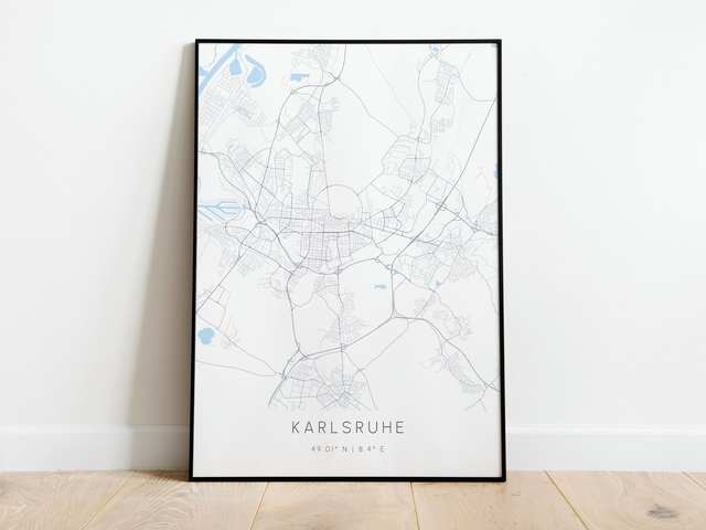 Karlsruhe Stadtkarte | Druck | Poster