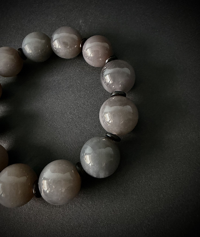 Bracelet en jade de Hetian violet fumé, qualité premium