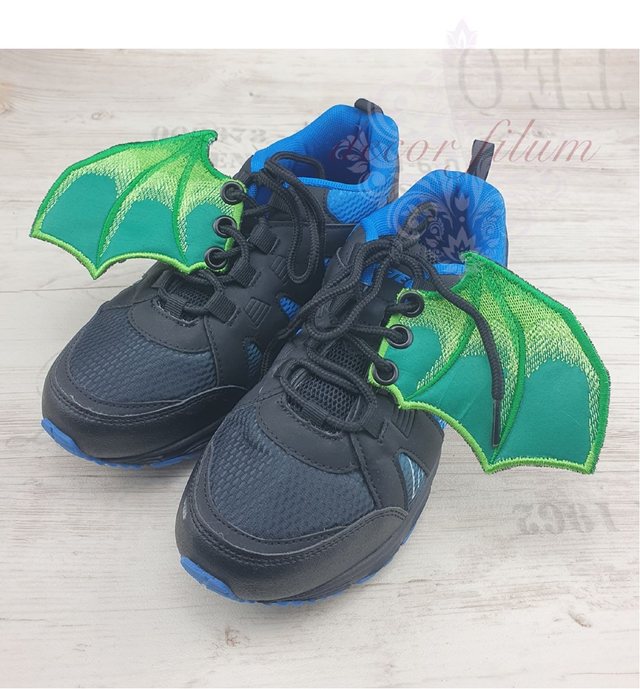 Gothic Schuhflügel klein – Fledermaus, Drache, Teufel 