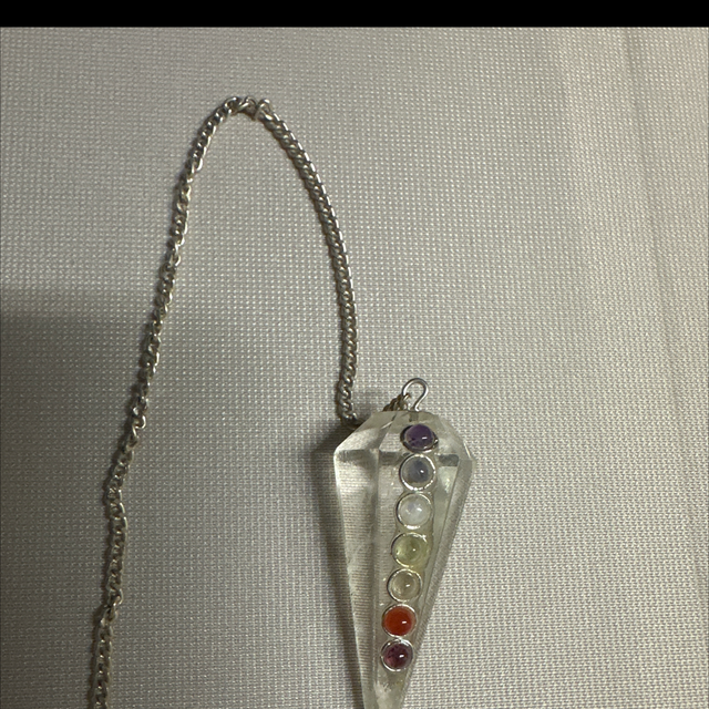 Pendule conique Cristal de Roche Chakras 4.5 cm