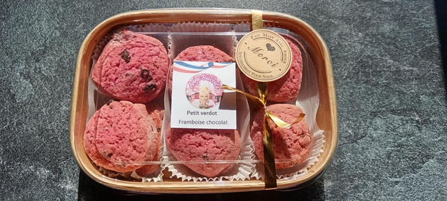 framboise et pépites chocolat noir ( x 12 biscuits)