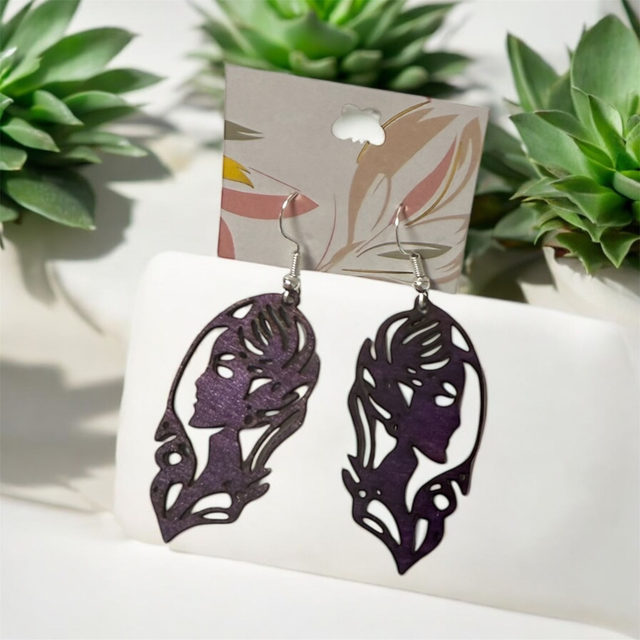 Boucles d'oreilles bois 100% création artisanale 