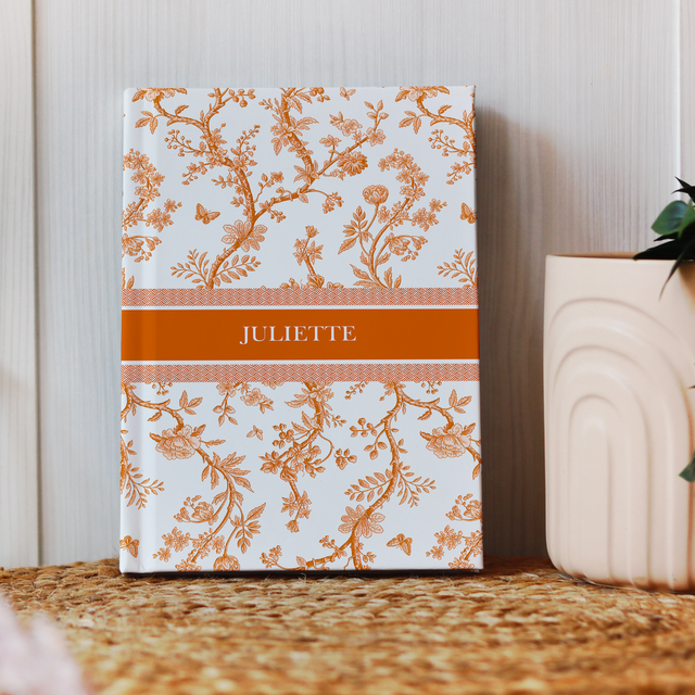 Carnet personnalisé motif toile de Jouy