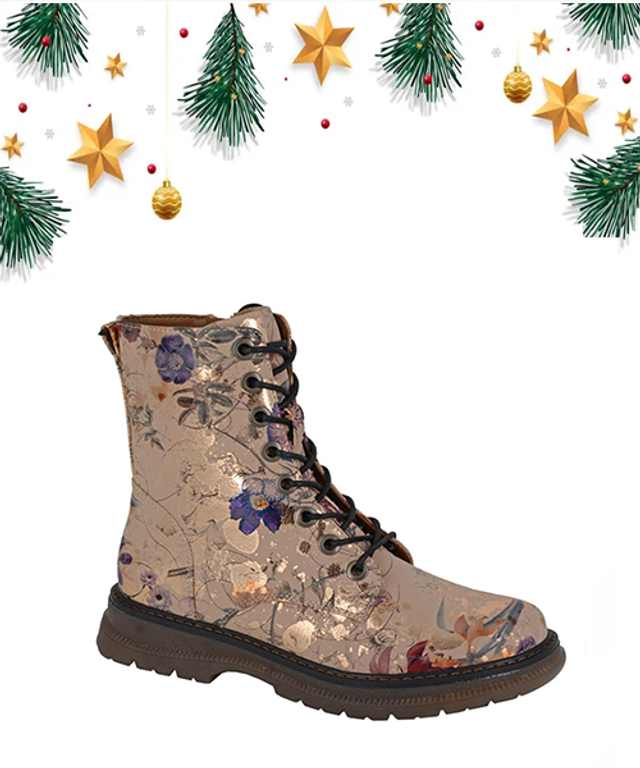 Ladies Cipriata Gold / Floral Boots