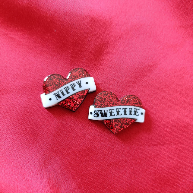 Nippy Sweetie acrylic glitter earrings 