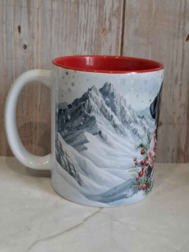 Mug rouge labrador noir personnalisable