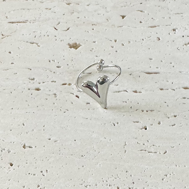 Ring hartje zilver 