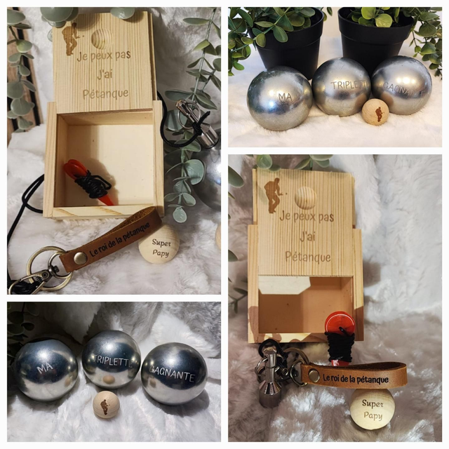 Coffret Pétanque Personnalisé – Boules, Accessoires &amp; Boîte Gravée 
