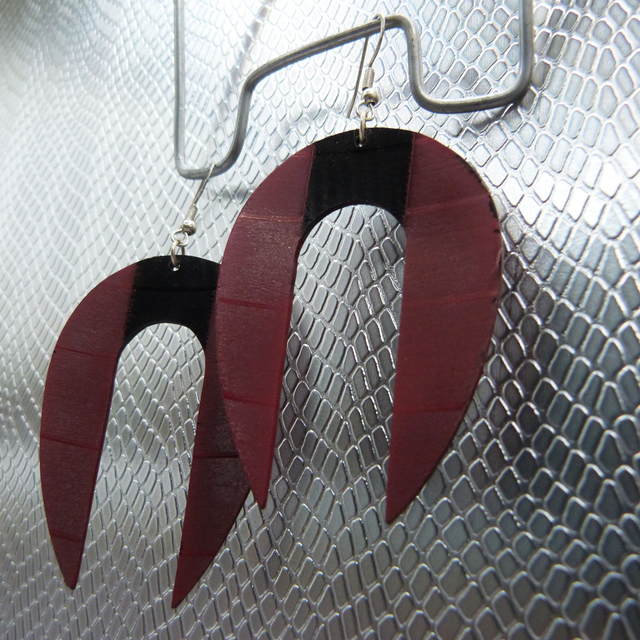 Boucle d&#039;oreille vinyle &quot;Aiment rouge&quot; 