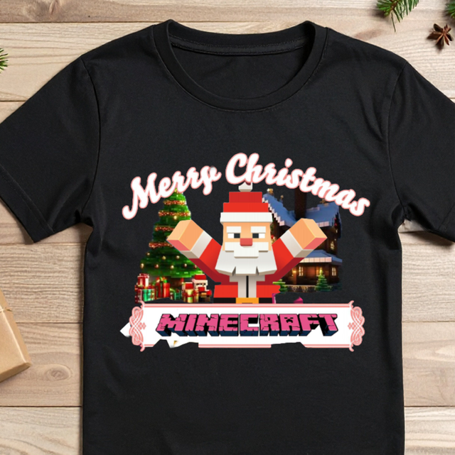 Minecraft Christmas DTF T-shirt